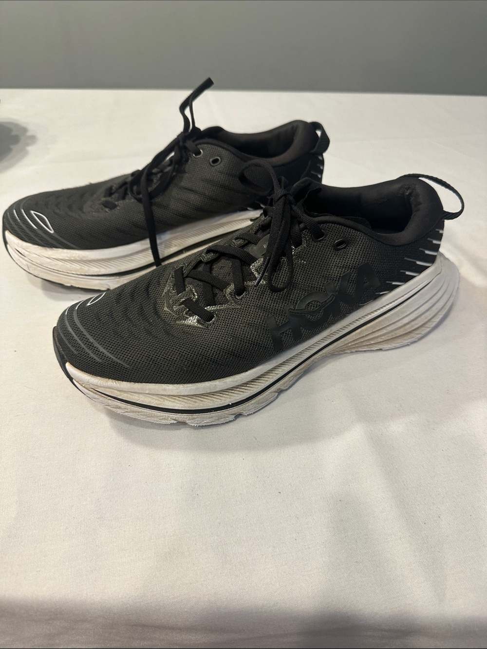 Women’s Hoka One One Black Running Sneakers with Cushioned Sole, 10B